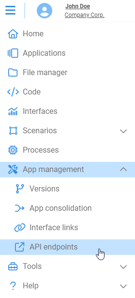 API Endpoint Manager Option