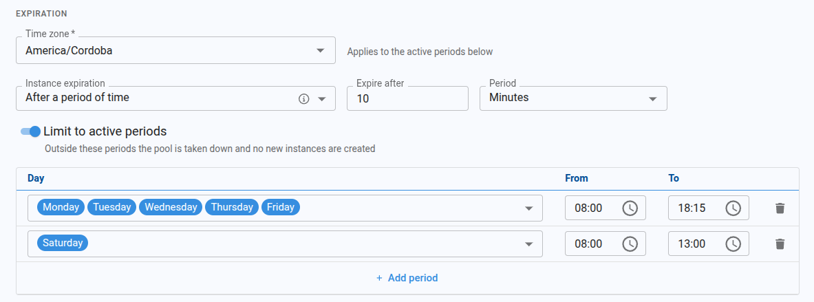 App Pool Active Periods