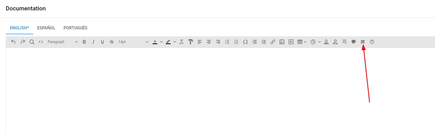 Generate automatically inside Add documentation dialog