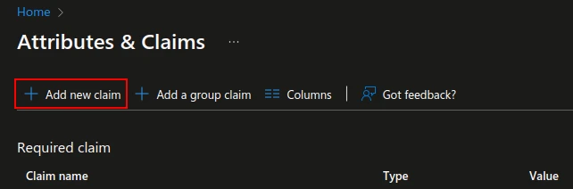 Claims configuration step 2