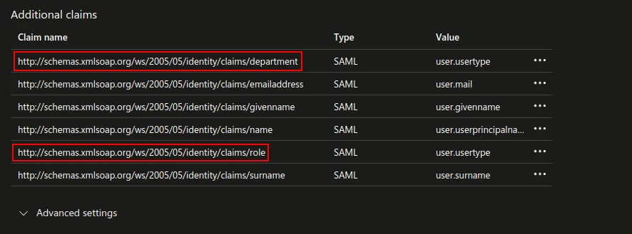 Claims configuration step 4