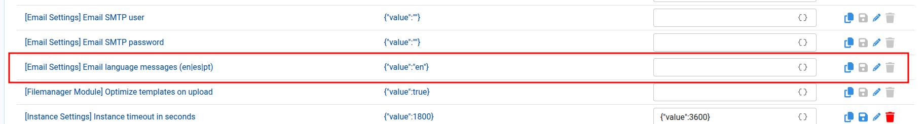 Email language preference
