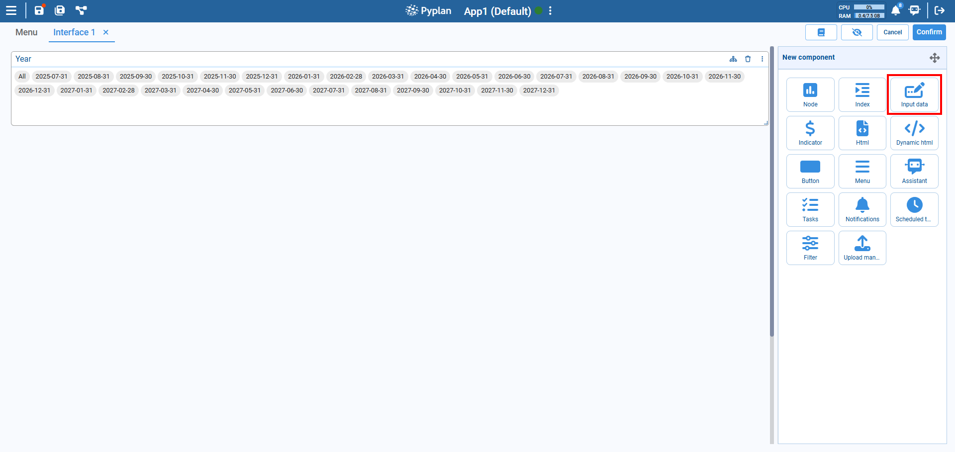 Input Data Component