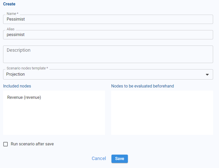 Create Scenario