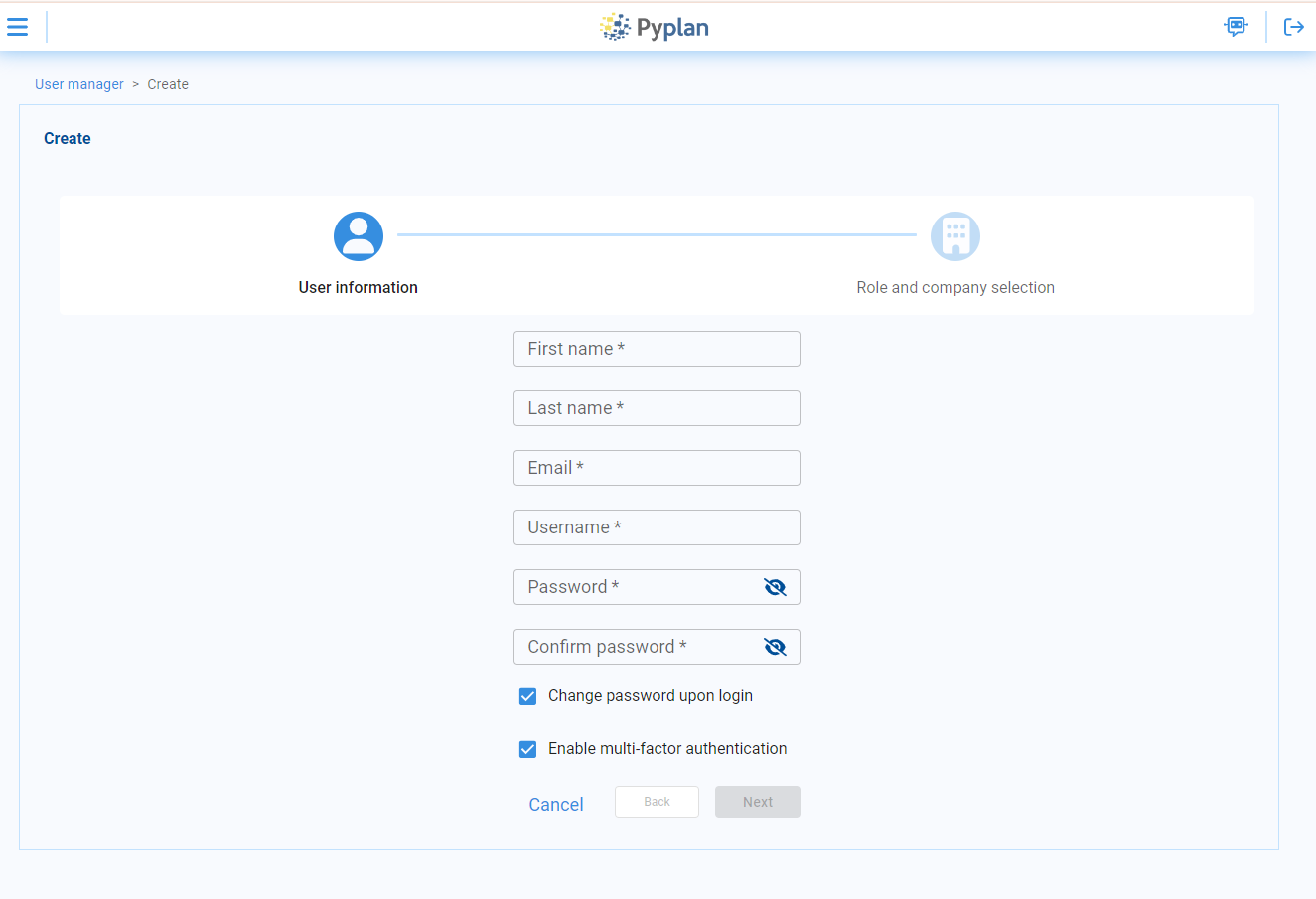 Create User Info