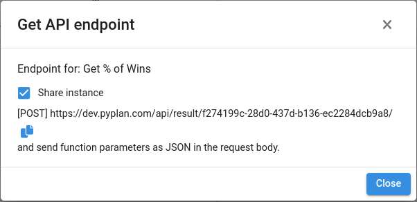 Get API Endpoint Window