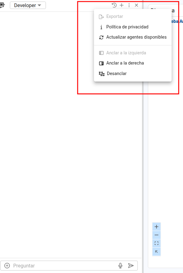Header Options Menu