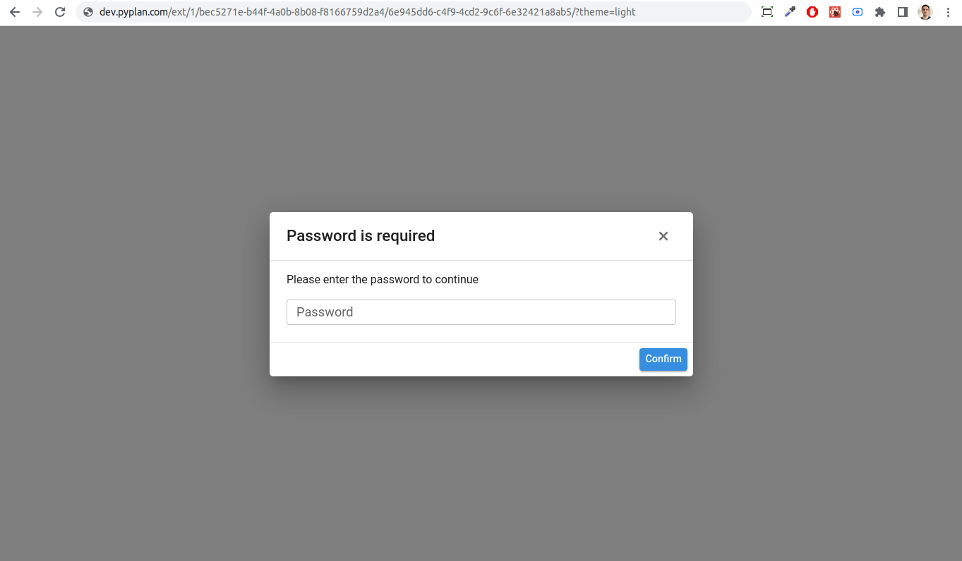 Interface Link Ask Password