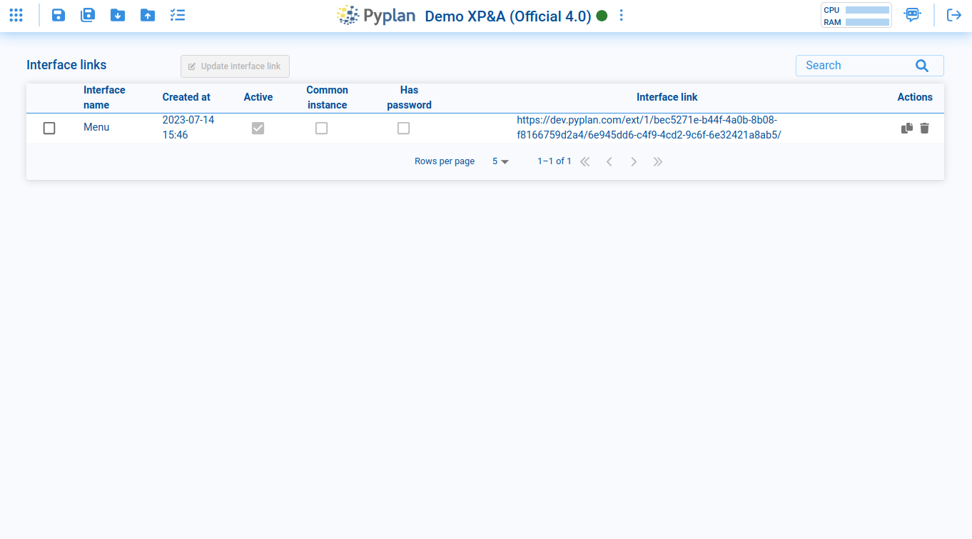 Interface Links Manager