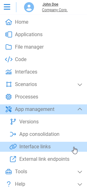 Interface Links Manager Option