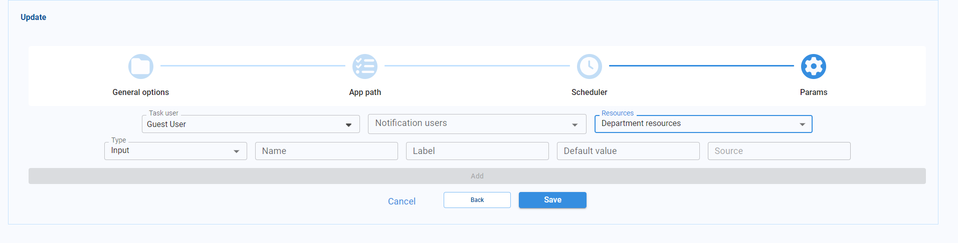Scheduled Task Params