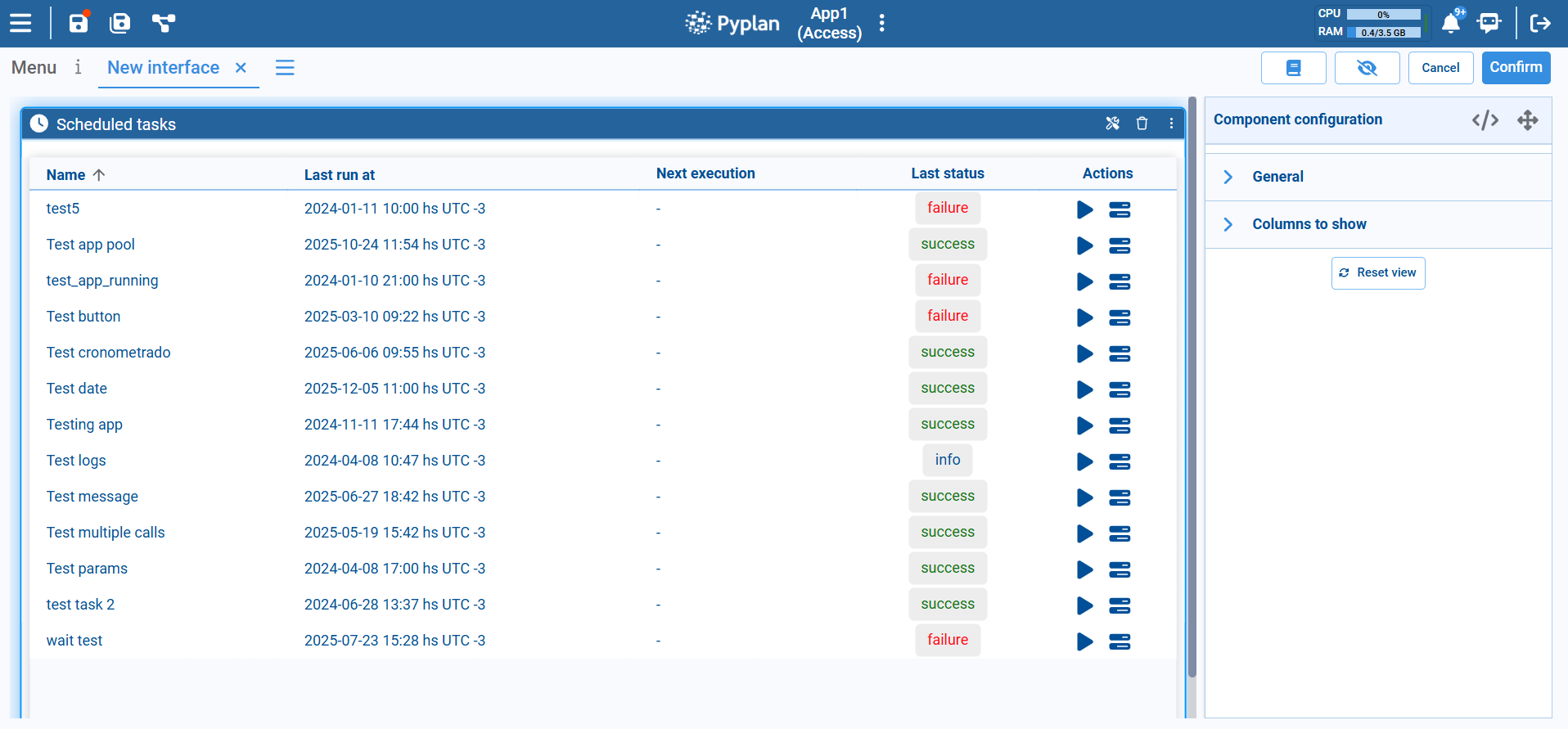 Scheduled Tasks Component