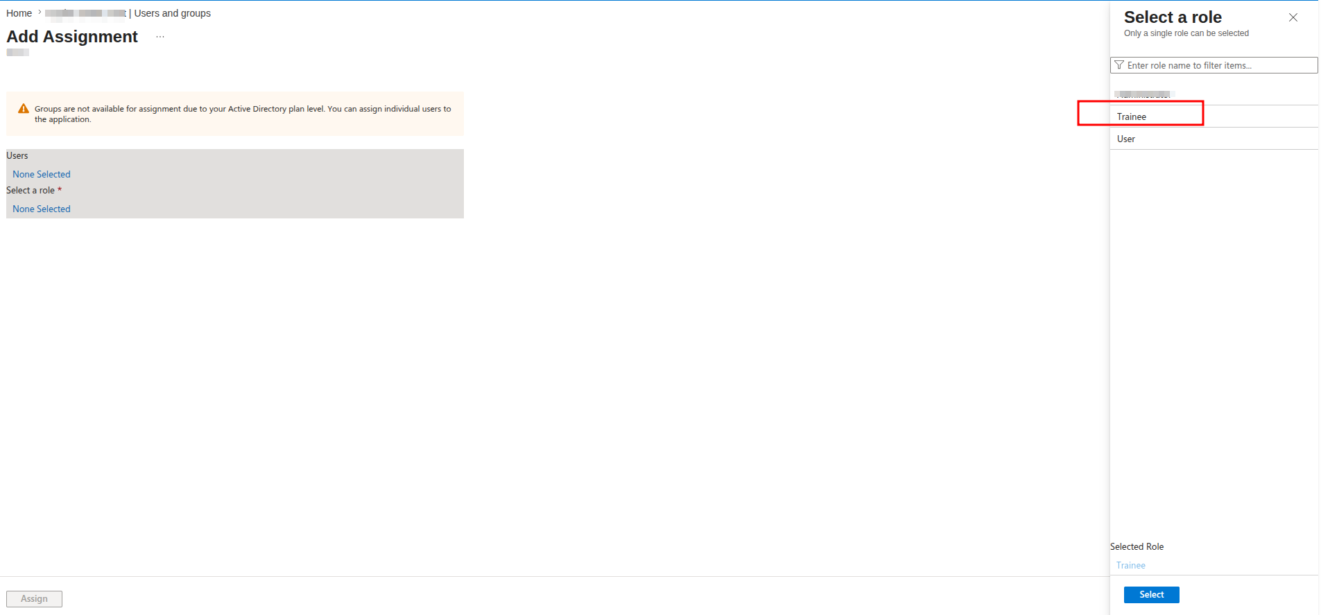 Assign an App Role to a user in Microsoft Entra ID