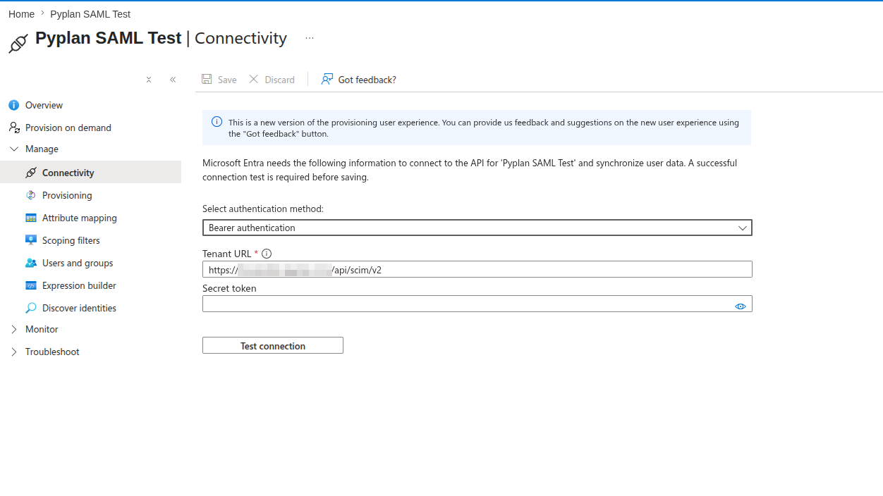 Configure Secret Token authentication in Entra