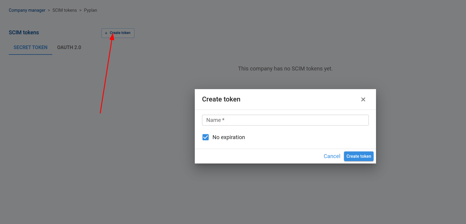 Create a Secret Token in Pyplan