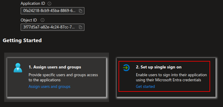 SSO attributes step 1