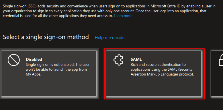 SSO attributes step 2
