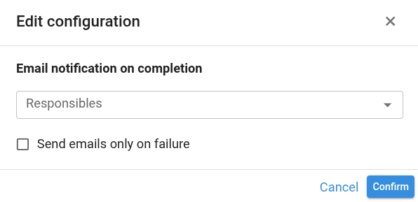 Edit configuration dialog
