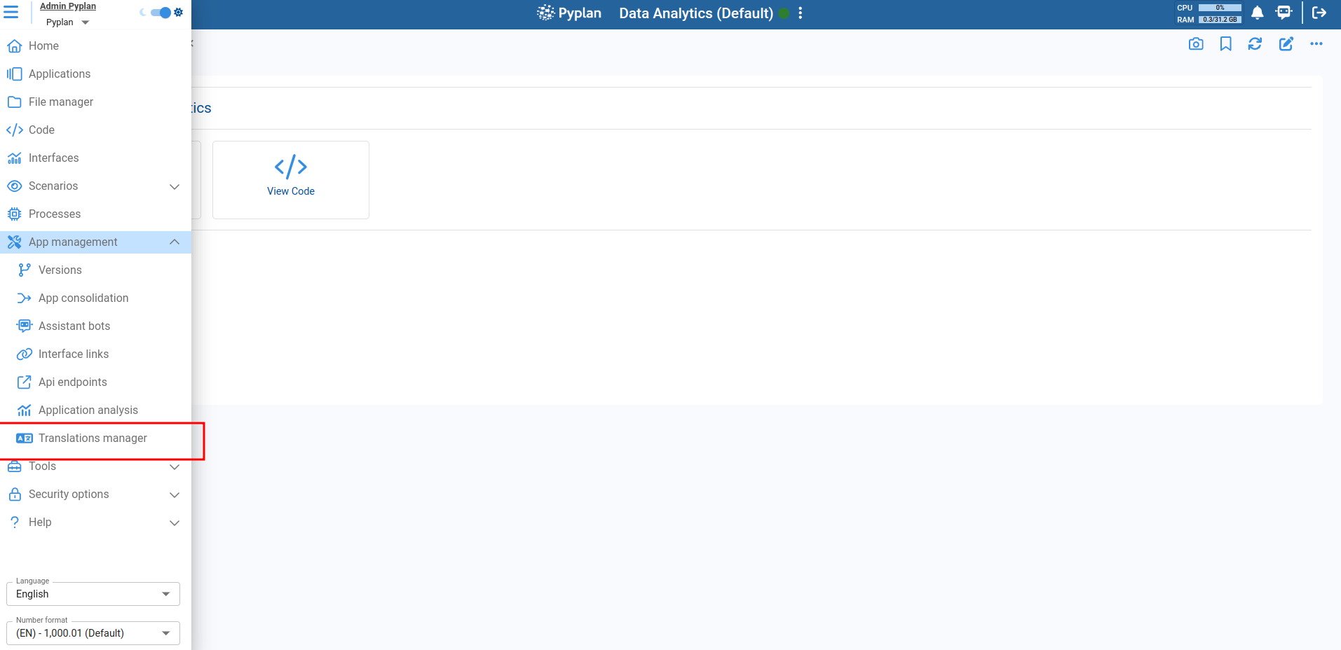 Sidebar Menu to Manager
