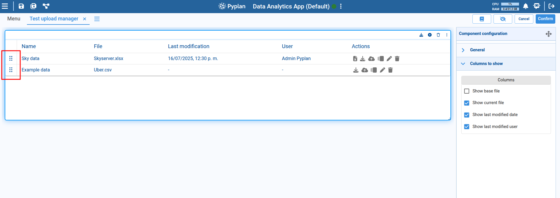 Upload Manager Reorder