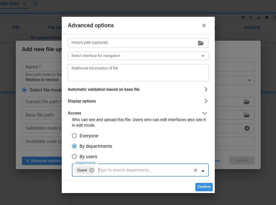 Upload Manager Access