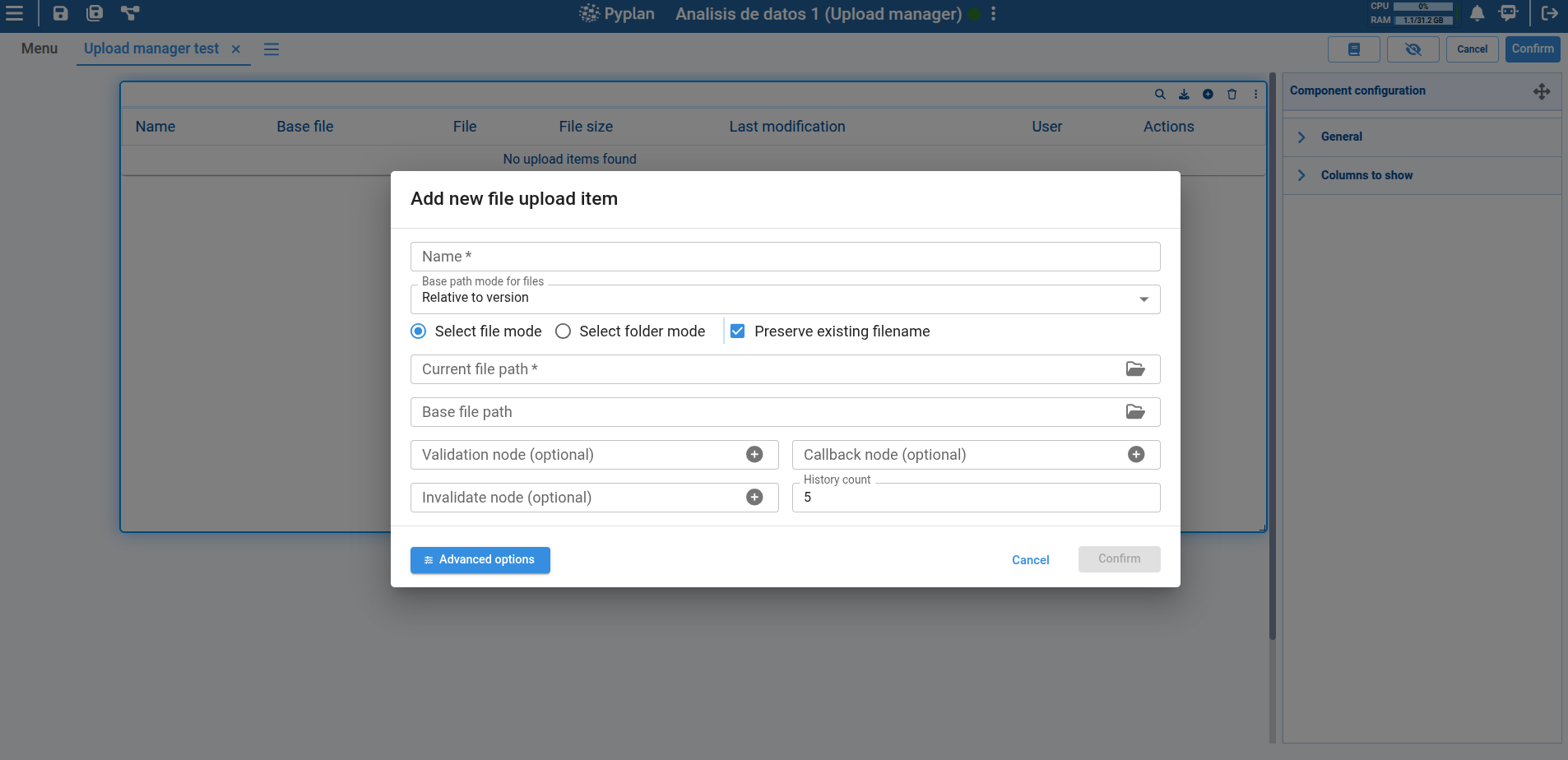 Upload Manager Config