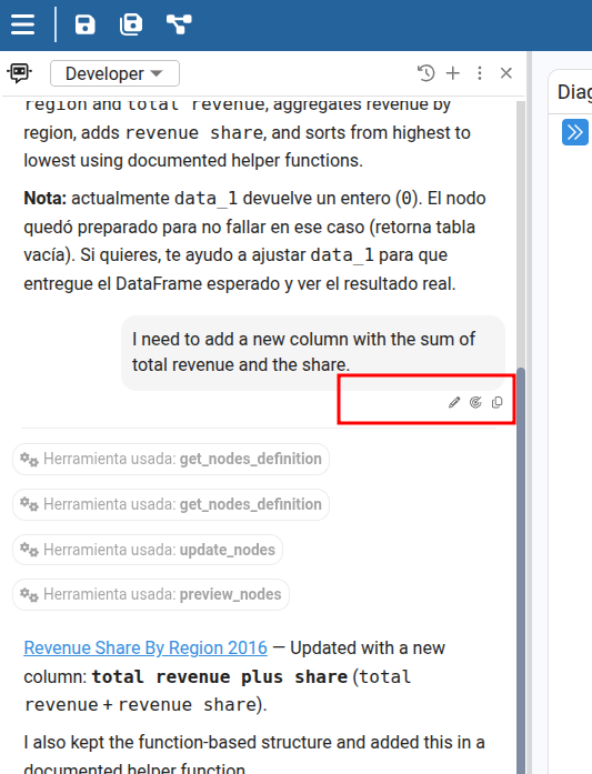 User Message Actions