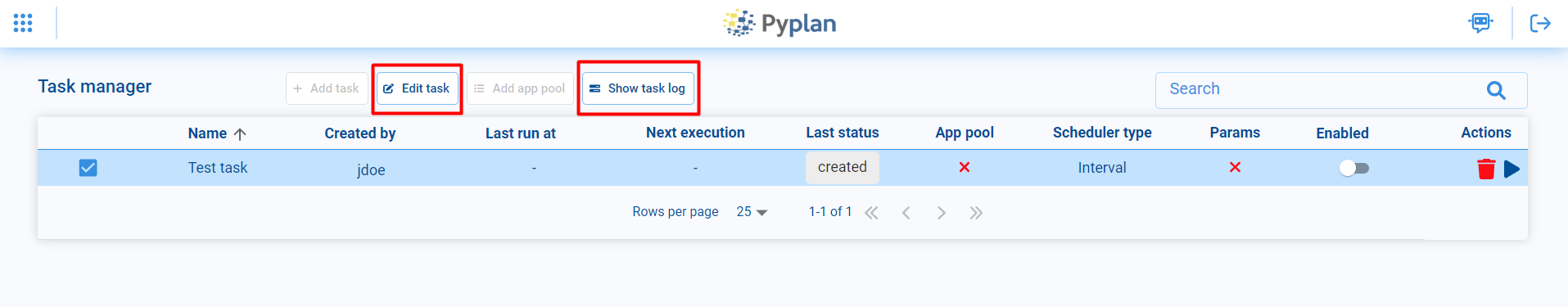 Task logs